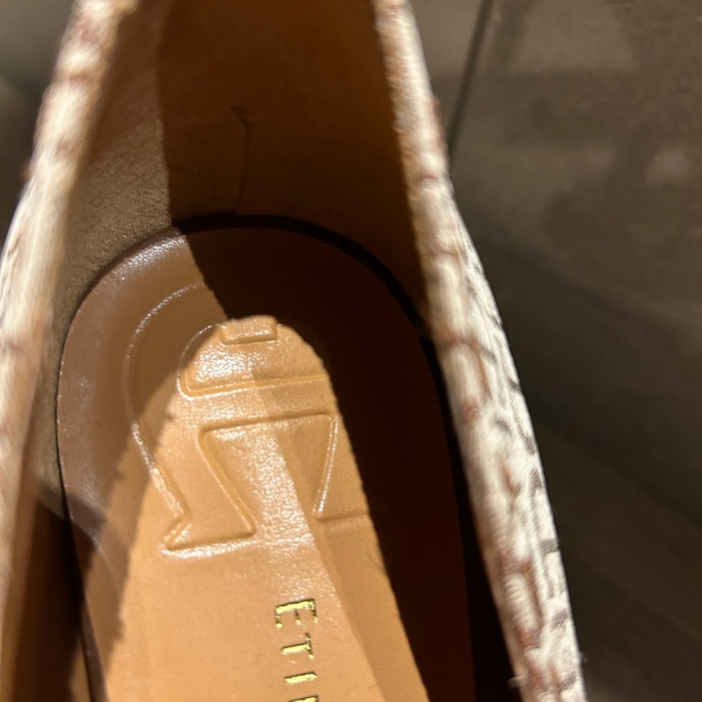 Vintage ETIENNE AIGNER POt MONOGRAM PEEP TOE PUMPS SIZE 7.5 - Picture 5 of 11